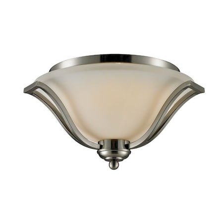 Z-Lite Lagoon 3 Light Ceiling, Brushed Nickel & Matte Opal 704F3-BN